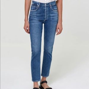 Citizens of Humanity High Rise Crop Straight Jeans